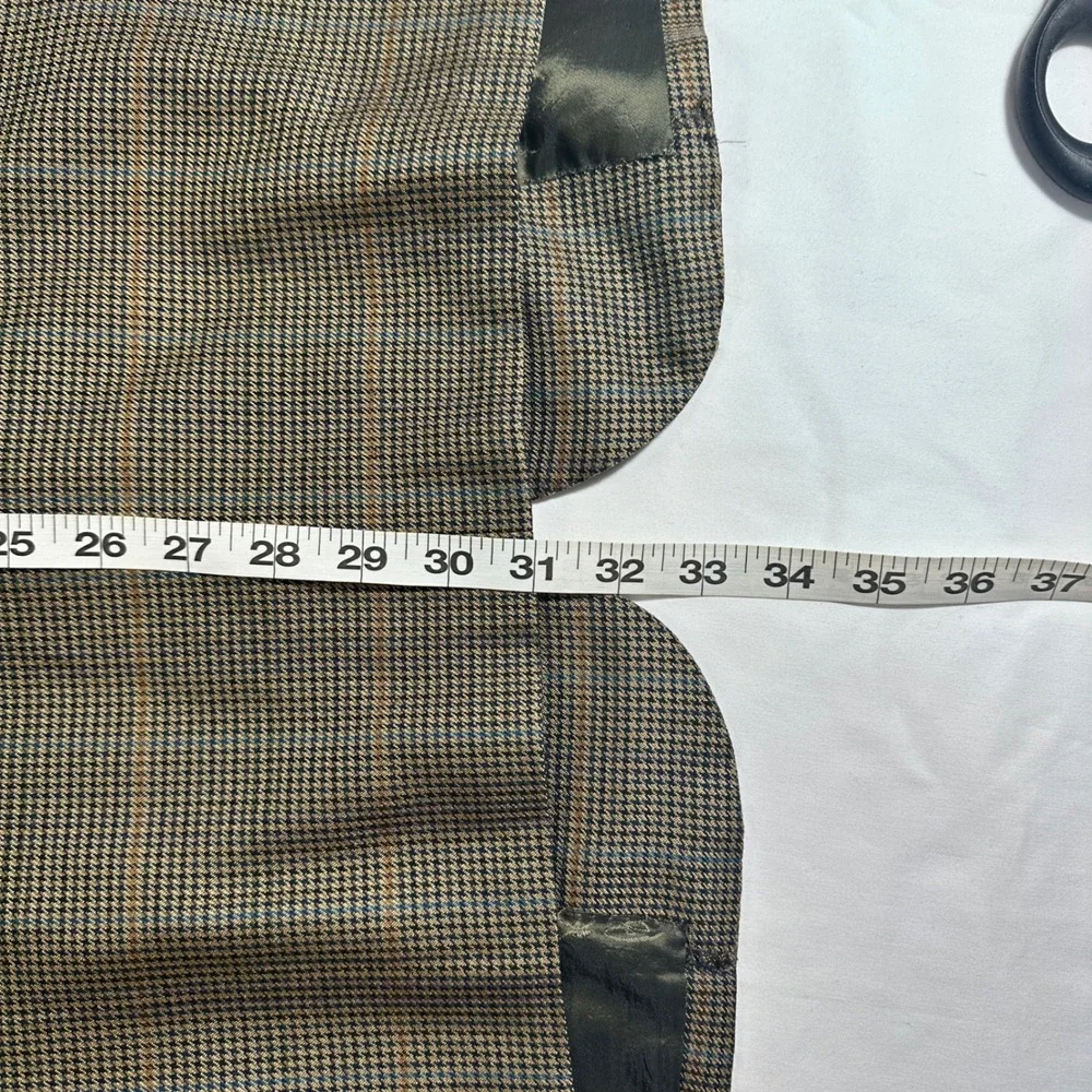 Brioni for Neiman Marcus Houndstooth Plaid Wool Jacket 48 Long Italy FLAWED